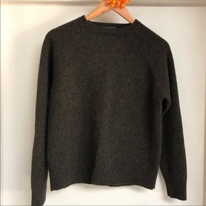 J. Crew Lambswool green sweater, size large